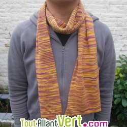 Echarpe longue tricot�e chin�e en chanvre, 210 cm