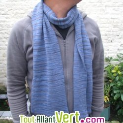 Echarpe longue tricot�e chin�e en chanvre, 210 cm