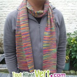 Echarpe longue tricot�e chin�e en chanvre, 210 cm