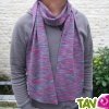 Echarpe longue tricot�e en chanvre, bleu et vert 210 cm