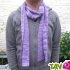 Echarpe longue tricot�e en chanvre, Mauve 210 cm