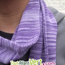 Echarpe longue tricot�e en chanvre, Mauve 210 cm