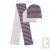 Bonnet b�b� r�versible et �charpe assortie Mauve/Marron en coton bio