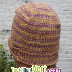 Bonnet chin� en chanvre biologique, 26 cm