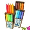 Lot de 4 bougies st�arine v�g�tale 20cm de couleur
