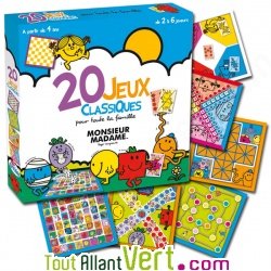 Boite de 20 jeux classiques famille Monsieur Madame
