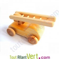 Camion pompier en bois 13x6 cm