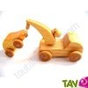 D�panneuse avec voiture en bois 20x6 cm