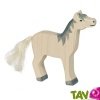 Cheval blanc en bois debout, 15 cm