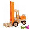Chariot �l�vateur en bois et son conducteur, jouet Holztiger