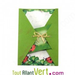 Papier � lettre et enveloppes Coccinelles 100% recycl�