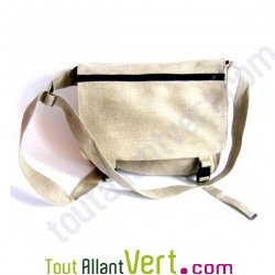 Sac � bandouli�re urbain Besace, chanvre biologique, 35x29x10cm, naturel