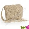 Sac � bandouliere en macram�, chanvre bio, naturel