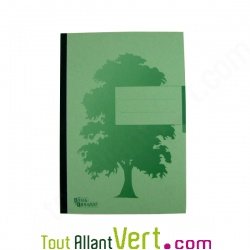 Cahier recycl� A5 renforc� lign� Vert 144 pages