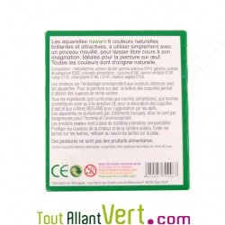 Petite aquarelle de 6 couleurs naturelles