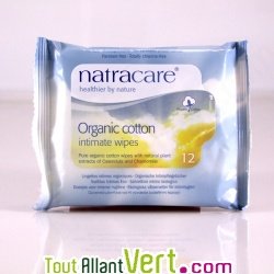 Lingettes intimes feminines en coton biologique, x12