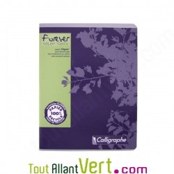 Cahier recycl� Grand carreaux 17x22cm 96p Violet Forever