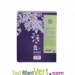 Cahier recycl� Grand carreaux 17x22cm 96p Violet Forever