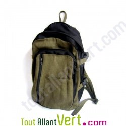 Sac � dos de randonn�e en chanvre bio, 29x36x45cm vert