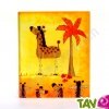Classeur � base de papier recycl�, 2 anneaux, A5, dos 3 cm, motif girafe