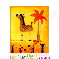 Classeur � base de papier recycl�, 2 anneaux, A5, dos 3 cm, motif girafe
