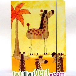 Chemise �lastique recycl�e 3 rabats, A4, motif girafe