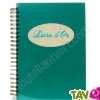 Livre d'or recycl� � spirale, brod� sur lin, 21x29,7cm, 60 pages 175g