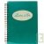 Livre d'or recycl� � spirale, vert �meraude, brod� sur lin, 21x29,7cm, 60 pages 175g