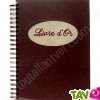 Livre d'or recycl� � spirale, brod� sur lin, 21x29,7cm, 60 pages 175g