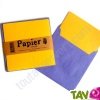 Enveloppes recycl�es rustiques bleu 90g, 15x15 + cartes jaune 250g, 14x14, lot de 10