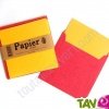 Enveloppes recycl�es rustiques groseille 90g, 15x15 + cartes jaune 250g, 14x14, lot de 10