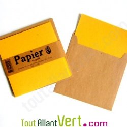 Enveloppes recycl�es rustiques brun 90g, 15x15 + cartes jaune 250g, 14x14, lot de 10