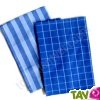 Torchons de cuisine 100% coton bio, bleu, lot de 2