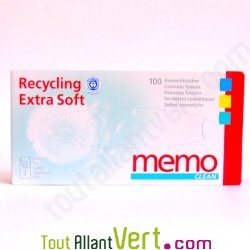 Boite distributrice de 100 mouchoirs en papier recycl�, 2 plis