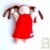 Poup�e chiffon en coton bio, blanc et rouge, 25 cm