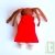 Poup�e chiffon en coton bio, blanc et rouge, 25 cm