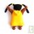 Poup�e chiffon en coton bio, noire et jaune, 25 cm