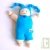Poup�e chiffon en coton bio, blanc et bleu, 25 cm