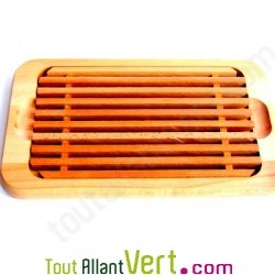 Planche � pain en bois de h�tre FSC 40x23.5x3.5cm avec ramasse-miettes