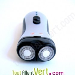 Rasoir �lectrique � dynamo 2 t�tes rotatives sans piles Piranha