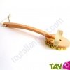 Brosse de massage avec manche en bois ergonomique et fibre v�g�tale, 44 cm