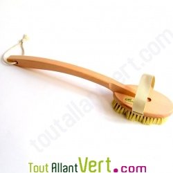 Brosse de massage avec manche en bois ergonomique et fibre v�g�tale, 44 cm