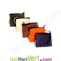 Porte monnaie en chanvre biologique, 11 cm