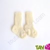 Chaussette enfant 100% pure laine vierge, �cru, 1 mois, pointure 19/20