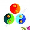Support de bougies en bois Ying Yang + 2 bougies dans un verre