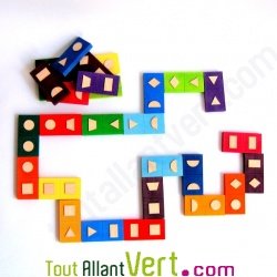 Geo Domino, le jeu en bois des dominos aux formes g�om�triques