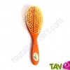 Brosse cheveux plate en bois, poils de soies naturelles