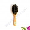 Brosse cheveux ovale plate en bois, poils naturel de sanglier