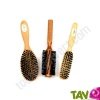 Brosse cheveux en bois, poils naturel de sanglier
