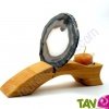 Arche en bois et son agate + bougie dans un pot en verre, 20 cm
